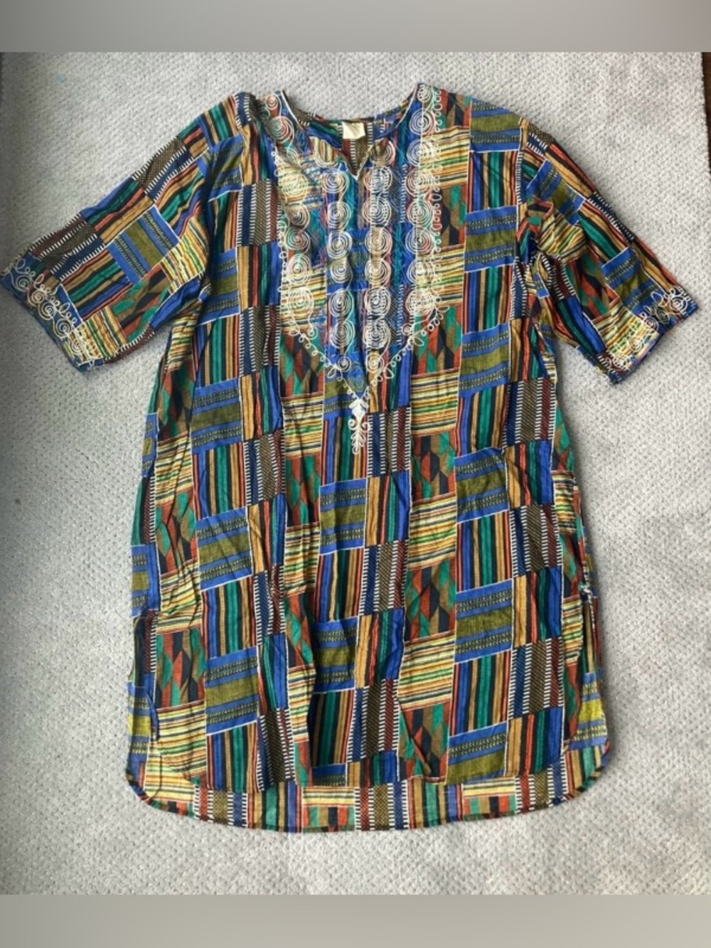 Heritage Collection Multicolor Geometric Embroidered Tunic Shirt
